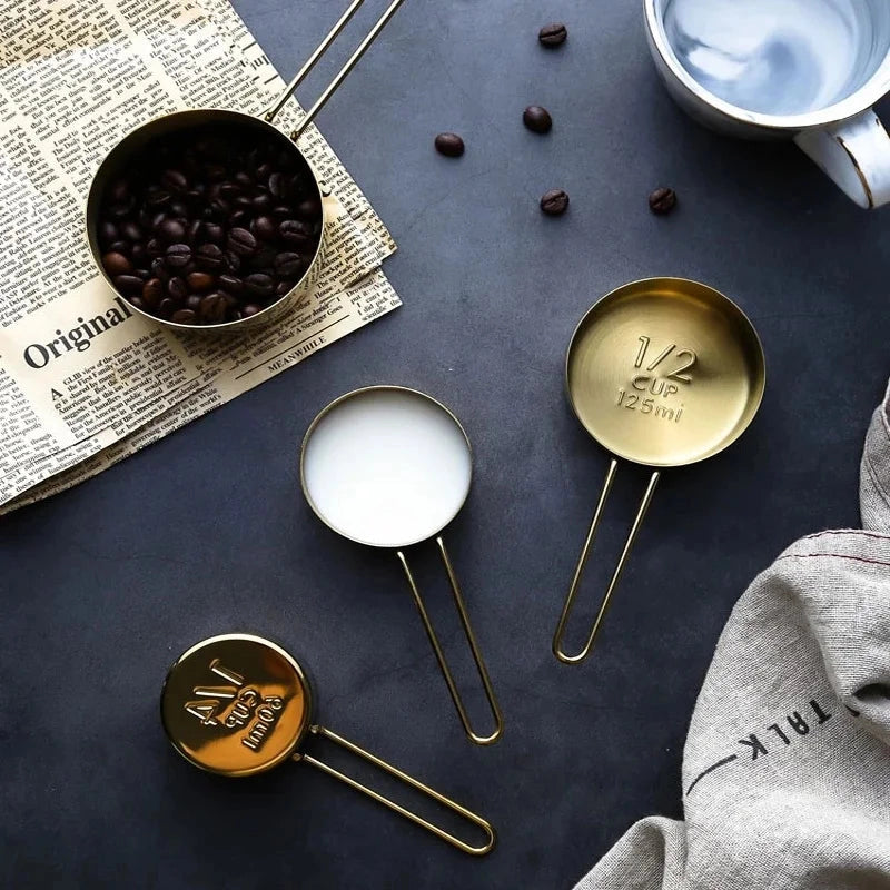 9-Piece Gold Measuring Set | Stainless Steel | Baking Tools