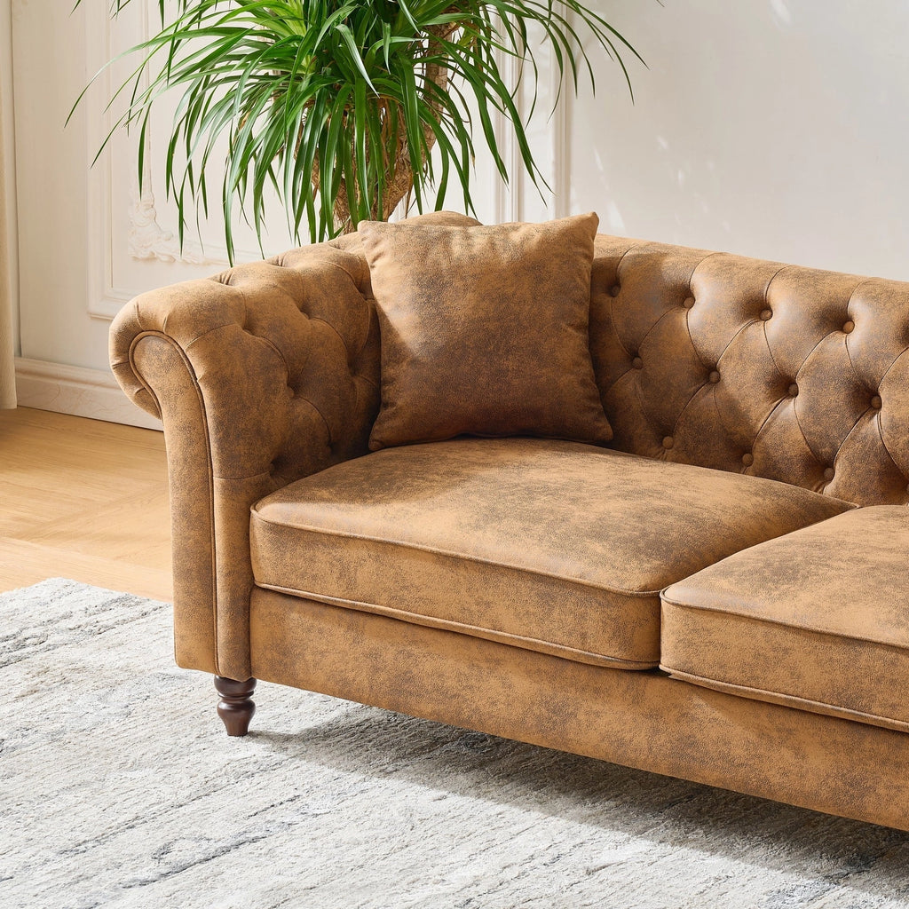 Chesterfield Faux Leather 3+2 Seater Sofa Set