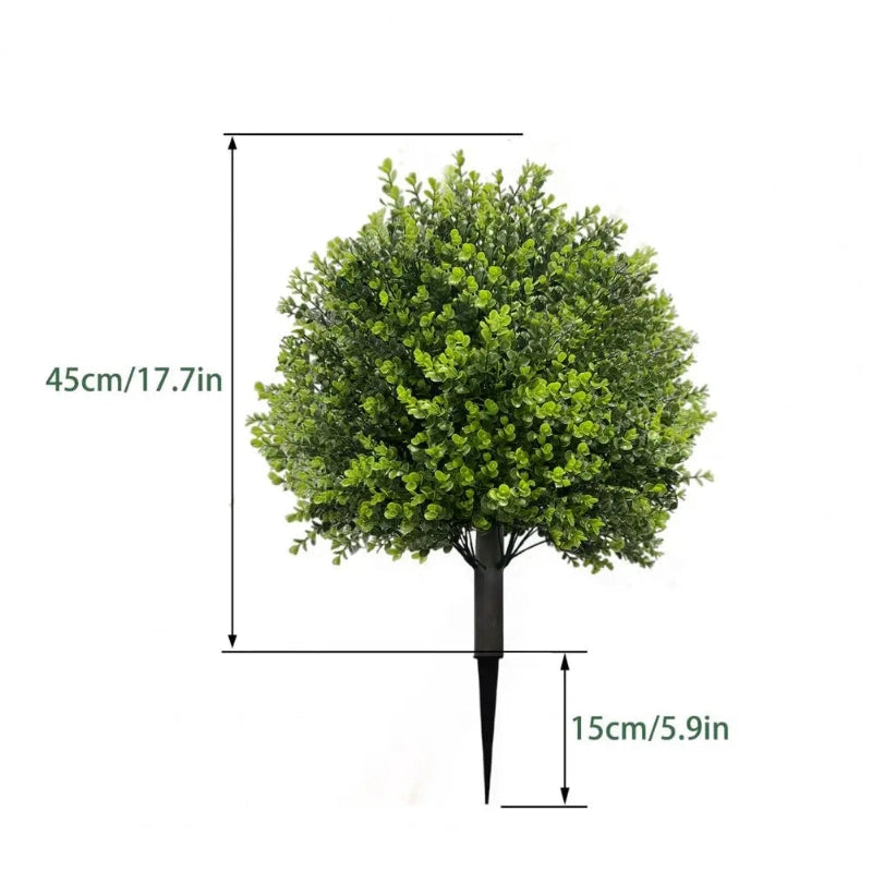Green Artificial Uv Resistant Boxwood Trees