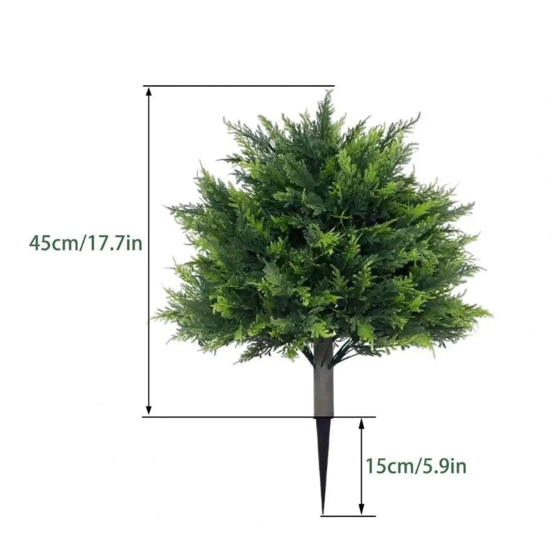 Green Artificial Uv Resistant Boxwood Trees