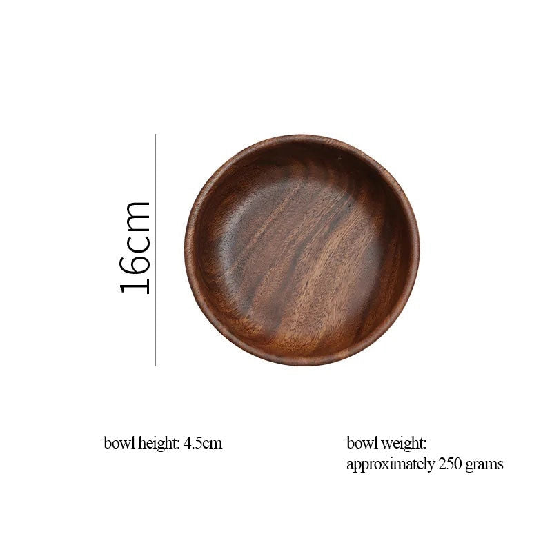 Walnut Wooden Bowls 4-Piece Sets