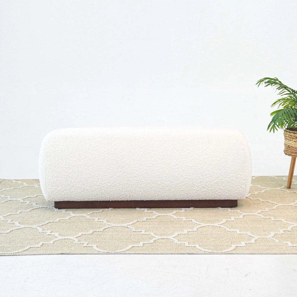 Kelvin Ivory Boucle Bench